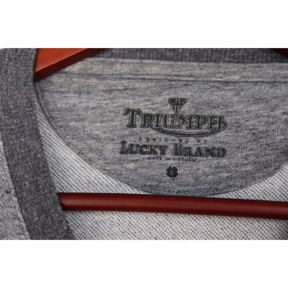 Lucky Jeans Triumph Women's Small Gray Sweatshirt Twin Speed Tiger Knit Sweater - Picture 3 of 7